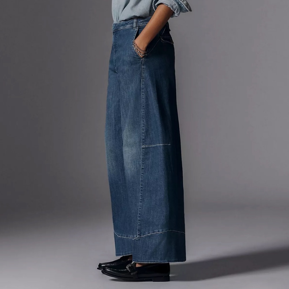 Pilcro Blue Wide Leg Jeans - Picture 2 of 14
